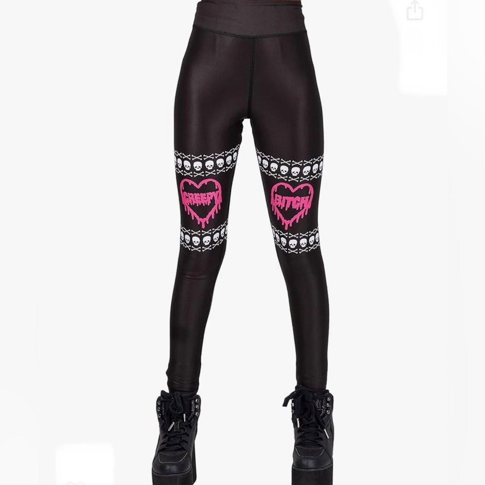 NWT Too Fast Creepy Lil B*tch High Waist Leggings Size XL